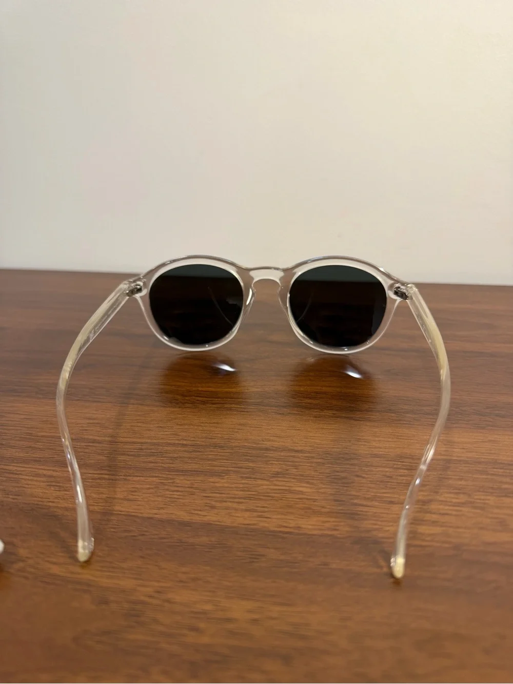 Sunski Clear Round Frame Sunglasses with Black Lenses